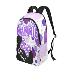 Purple Minnie Polka Dot Personalized Backpack