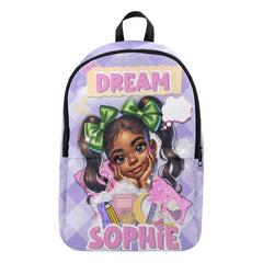 Customize Purple Girl Plaid Backpack Backpack