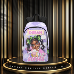Customize Purple Girl Plaid Backpack Backpack