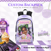 Customize Purple Girl Plaid Backpack Backpack