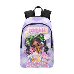 Customize Purple Girl Plaid Backpack Backpack