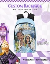 Princess And Frog 2 with Photo Personalized Backpack