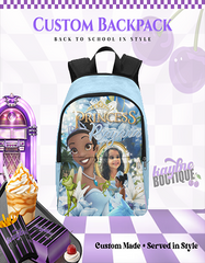 Princess And Frog 2 with Photo Personalized Backpack