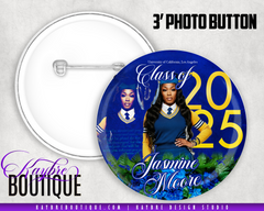 Graduation Flower Photo Button