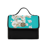 Elegant Floral Waterproof Canvas Bag - Customizable Design