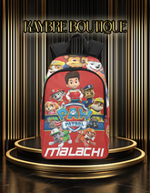 Customize Bookbag/Inspired Red Paw Patrol