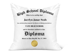 Customized Diploma/Degree Polyester Pillow