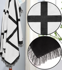 Sublimation Blanket with 9 Printable Panel:Custom Personalised Blank Blanket with Tassel 40x60 Inch