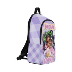 Customize Purple Girl Plaid Backpack Backpack