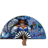 Blue Cowgirl Clack Fans 13in