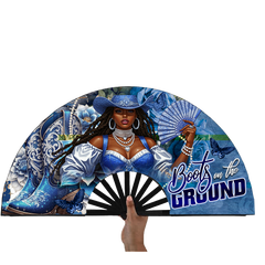 Blue Cowgirl Clack Fans 13in