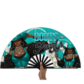 Tiffany blue Cowgirl Clack Fans 13in