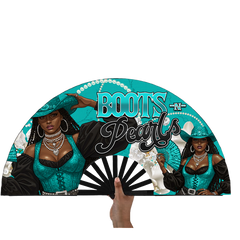 Tiffany blue Cowgirl Clack Fans 13in