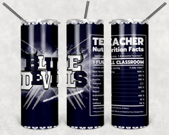 20 oz Teacher Nutrition Facts Tumbler with School Logo & Name Personalization