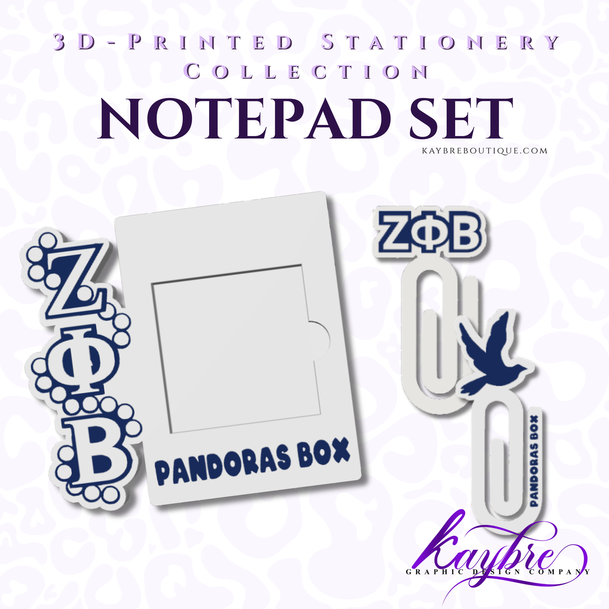 White Dove and Pearls Notepad Set