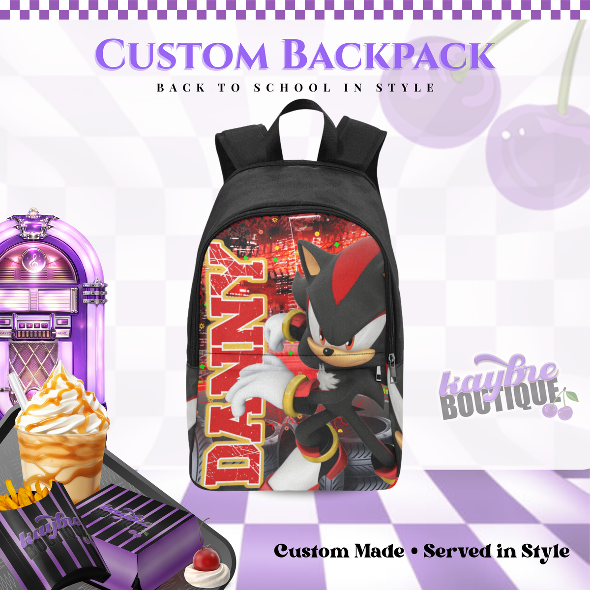 Customize Inspired  Red Shadow Backpack