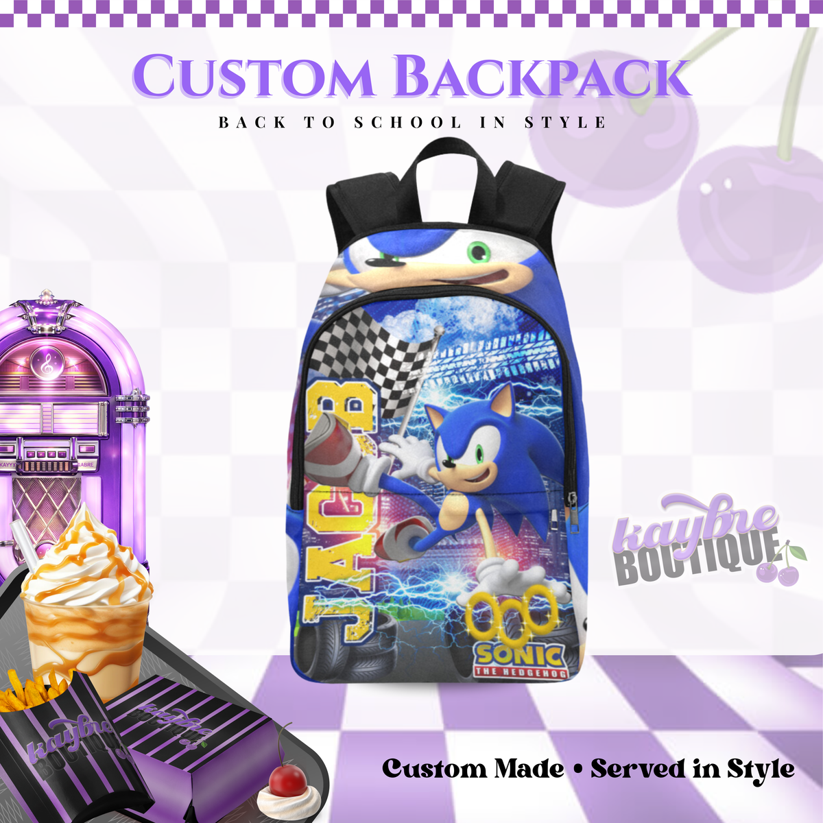 Inspired Sonic Customize Bookbag