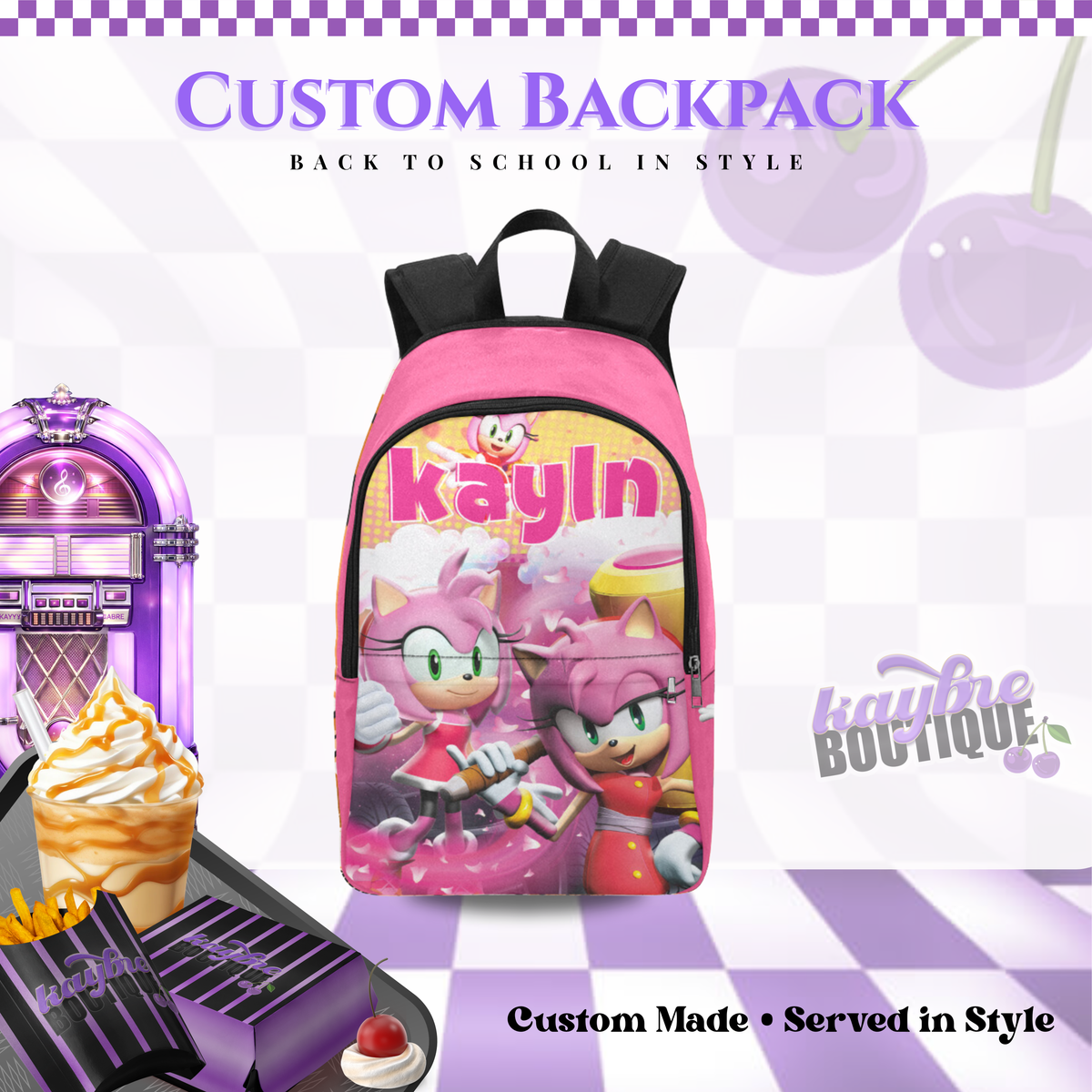 Customize Inspired Pink Backpack