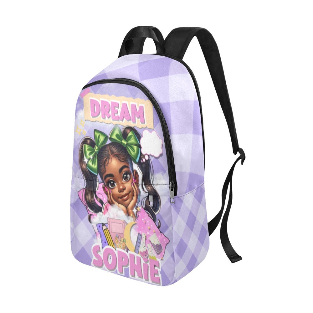 Customize Purple Girl Plaid Backpack Backpack