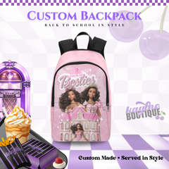 Bestie Black Barbie Personalize Backpack