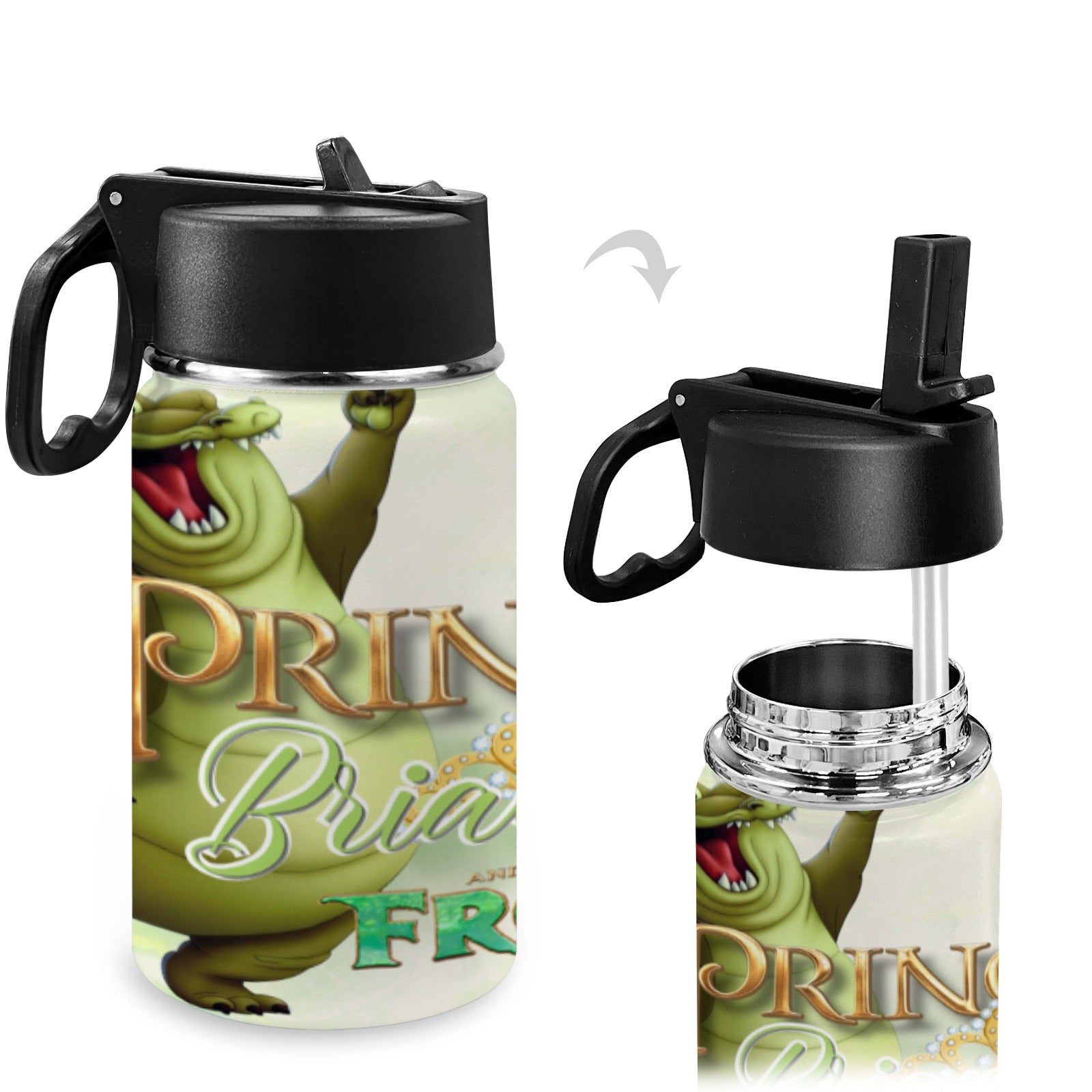 Green Inspired Customize Princess And Frog  Personalized Backpack