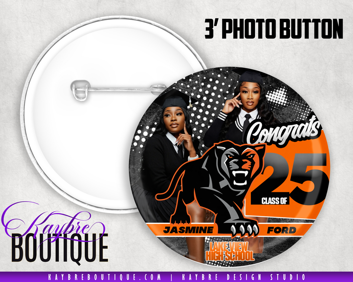 Graduation Mascot Photo Button