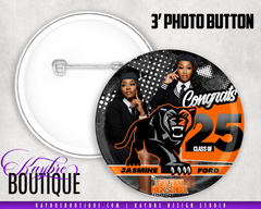 Graduation Mascot Photo Button