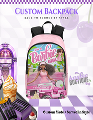Black Barbie Tennis Customize Bookbag