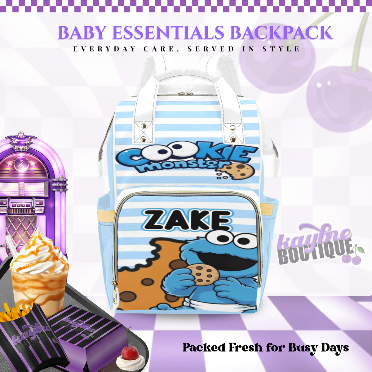 Cookie Monster Multi-Use Diaper Bag