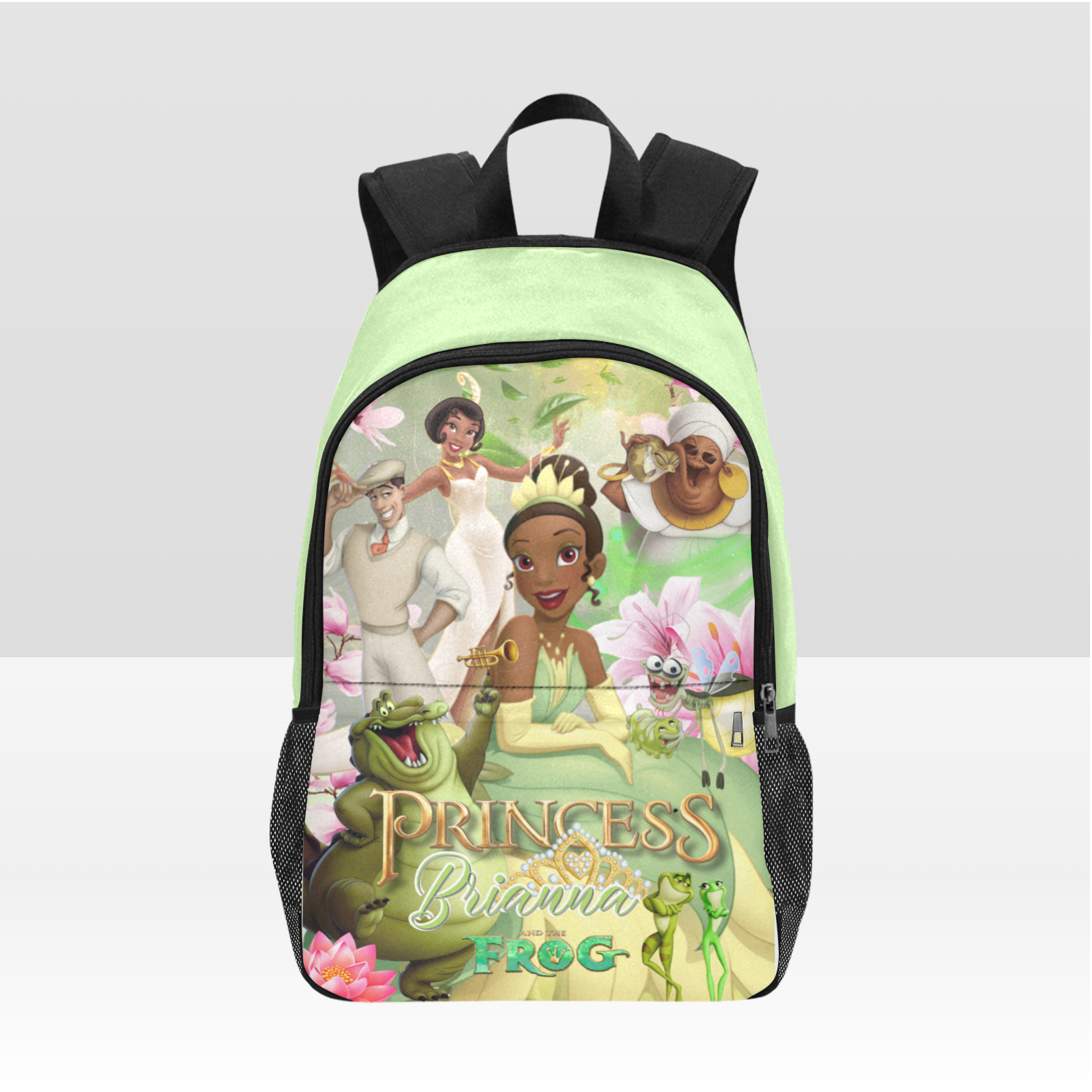 Green Inspired Customize Princess And Frog  Personalized Backpack