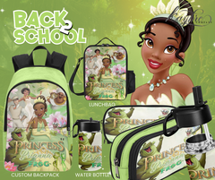 Green Inspired Customize Princess And Frog  Personalized Backpack
