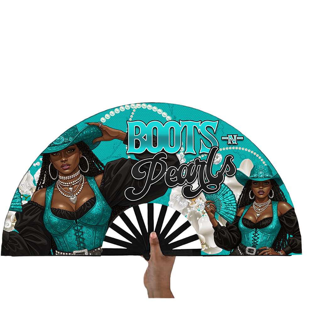 Tiffany blue Cowgirl Clack Fans 13in